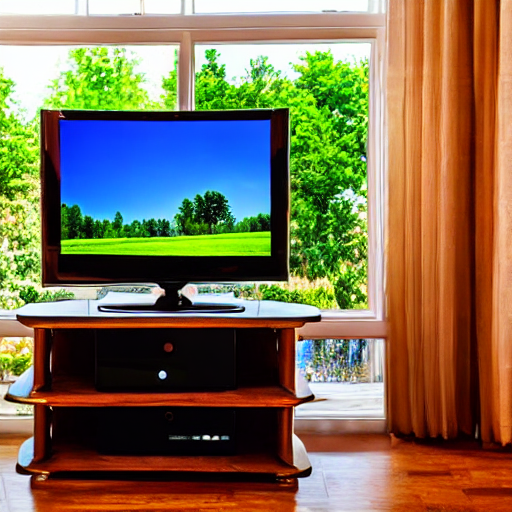 022_A TV sitting on top of a wooden stand..png